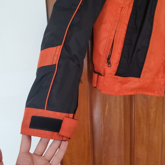 Sold--- jacket with liner. Revolution gear size large Orange and black. Vents - Picture 6 of 7